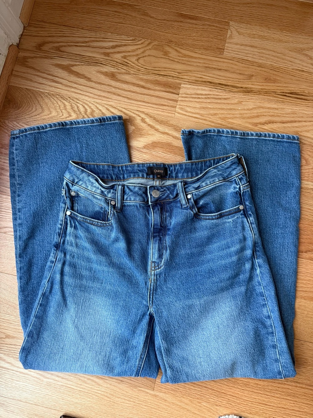 Quince Bella Stretch Wide Leg Jean Atlantic Blue 28" Inseam - Size 30 - Picture 7 of 11
